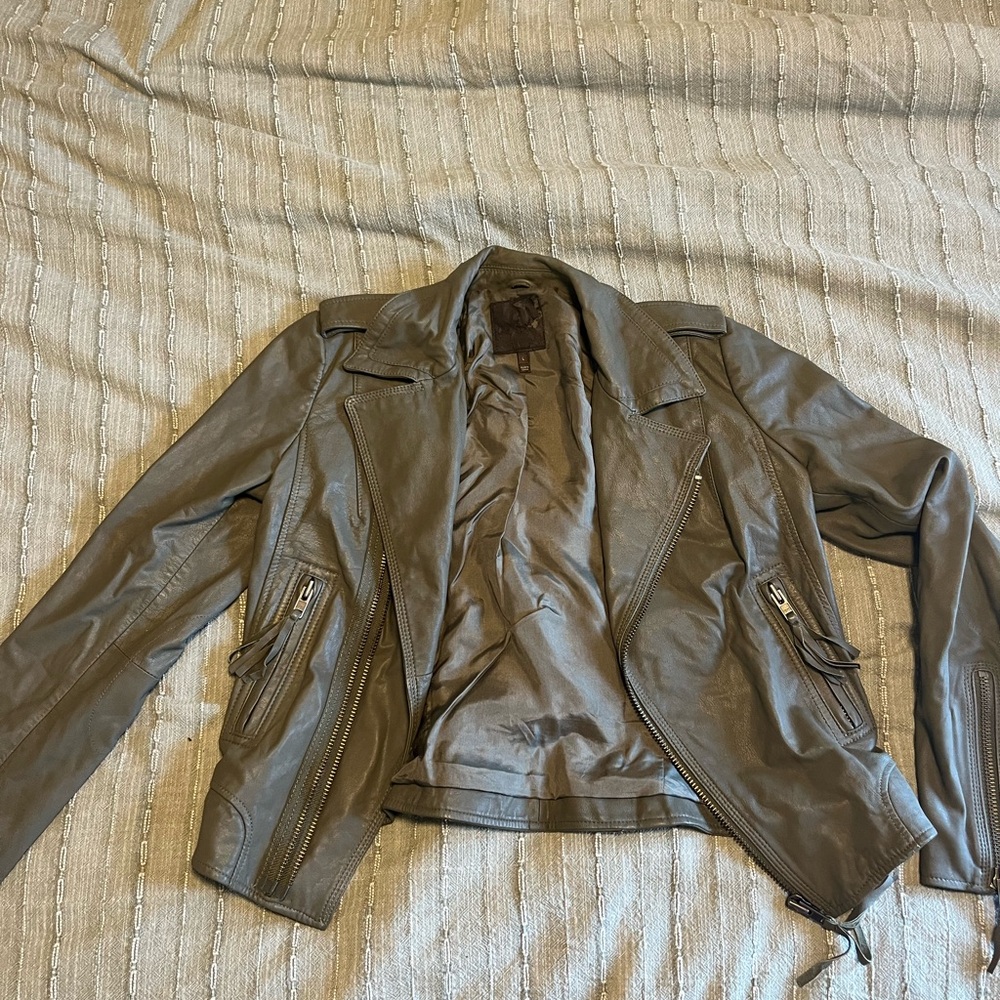 Joie lamb leather jacket - XL - olive grey